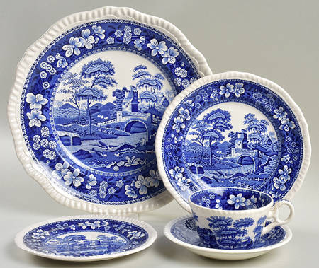 Tower Blue (Newer Backstamp) 5 Piece Place Setting