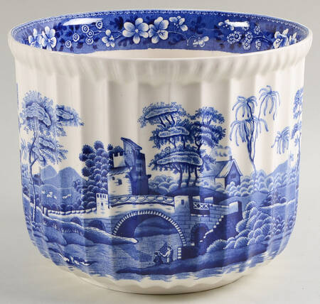 Tower Blue (Newer Backstamp) 6" Cachepot