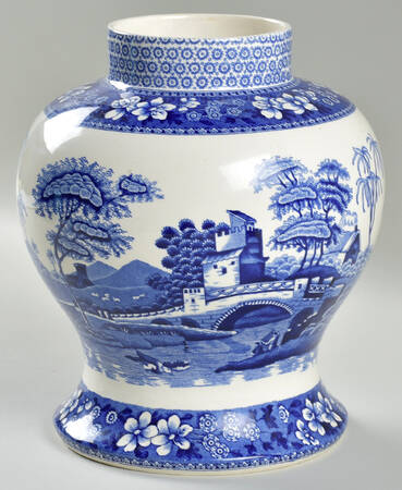 Tower Blue (Newer Backstamp) Medium Ginger Jar No Lid