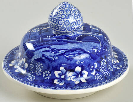 Tower Blue (Newer Backstamp) Lid for Medium Ginger Jar