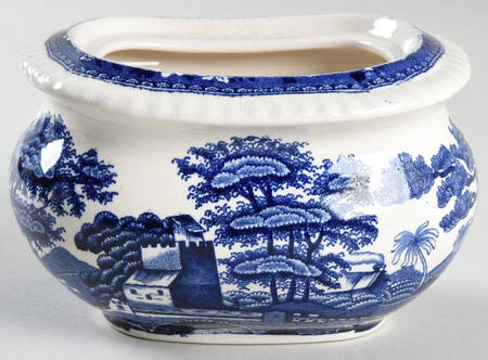 Tower Blue (Newer Backstamp) Sugar Bowl No Lid
