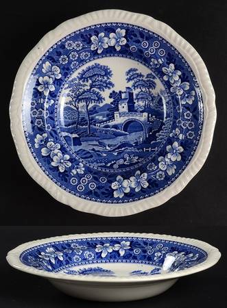 Tower Blue (Newer Backstamp) Rim Soup Bowl