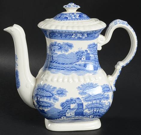 Tower Blue (Newer Backstamp) Small Coffee Pot & Lid