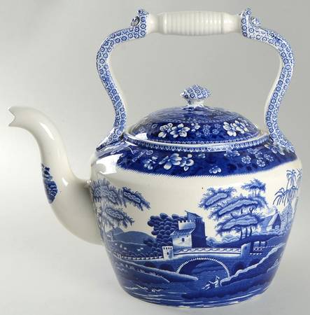 Tower Blue (Newer Backstamp) Large Kettle & Lid