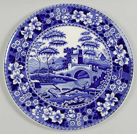 Tower Blue (Newer Backstamp) Round Torte Plate