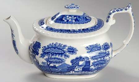 Tower Blue (Newer Backstamp) Mini Teapot & Lid