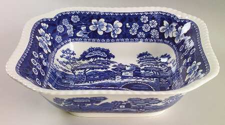 Tower Blue (Newer Backstamp) 9" Square Vegetable Bowl