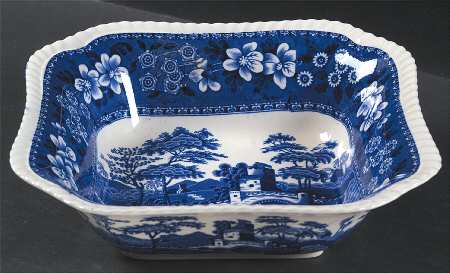Tower Blue (Newer Backstamp) 8" Square Vegetable Bowl