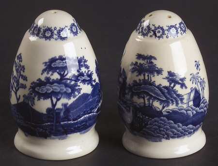 Tower Blue (Newer Backstamp) Salt & Pepper Set