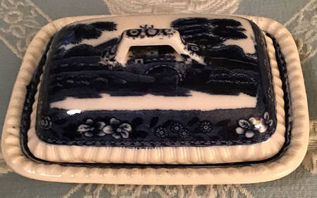 Tower Blue (No #, Older, Gadroon) Lid for 3 Pc Soap Dish