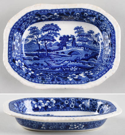 Tower Blue (No #, Older, Gadroon) 7" Oval Vegetable Bowl