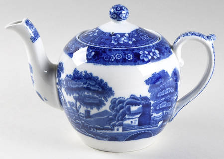 Tower Blue (No #, Older, Gadroon) Teapot & Lid