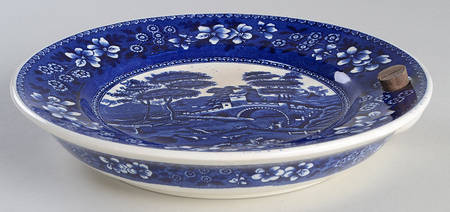 Tower Blue (No #, Older, Gadroon) Hot Water Plate