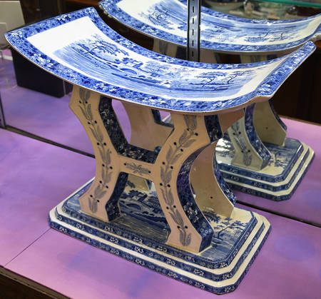 Tower Blue (No #, Older, Gadroon) Ashanti Style Bench