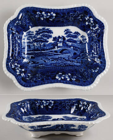 Tower Blue (No #, Older, Gadroon) Rectangular Vegetable Bowl No Lid