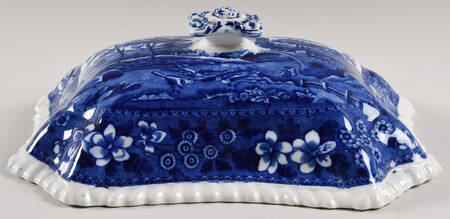 Tower Blue (No #, Older, Gadroon) Lid for Rectangular Vegetable