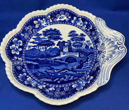 Tower Blue (No #, Older, Gadroon) 10" 1 Handle Bon Bon