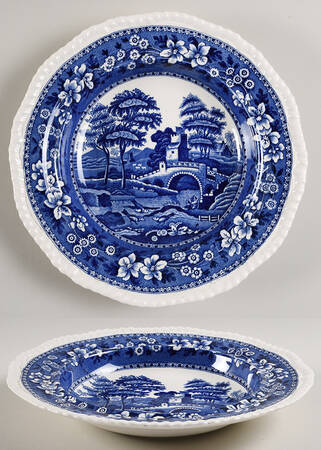 Tower Blue (No #, Older, Gadroon) Muffin Dish No Lid