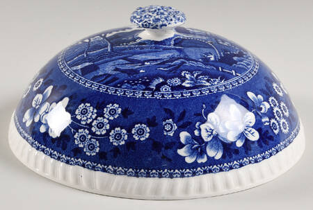 Tower Blue (No #, Older, Gadroon) Lid for Muffin Dish