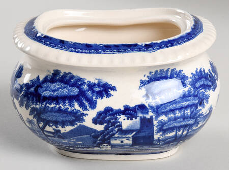 Tower Blue (No #, Older, Gadroon) Sugar Bowl No Lid