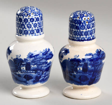 Tower Blue (No #, Older, Gadroon) Salt & Pepper Set