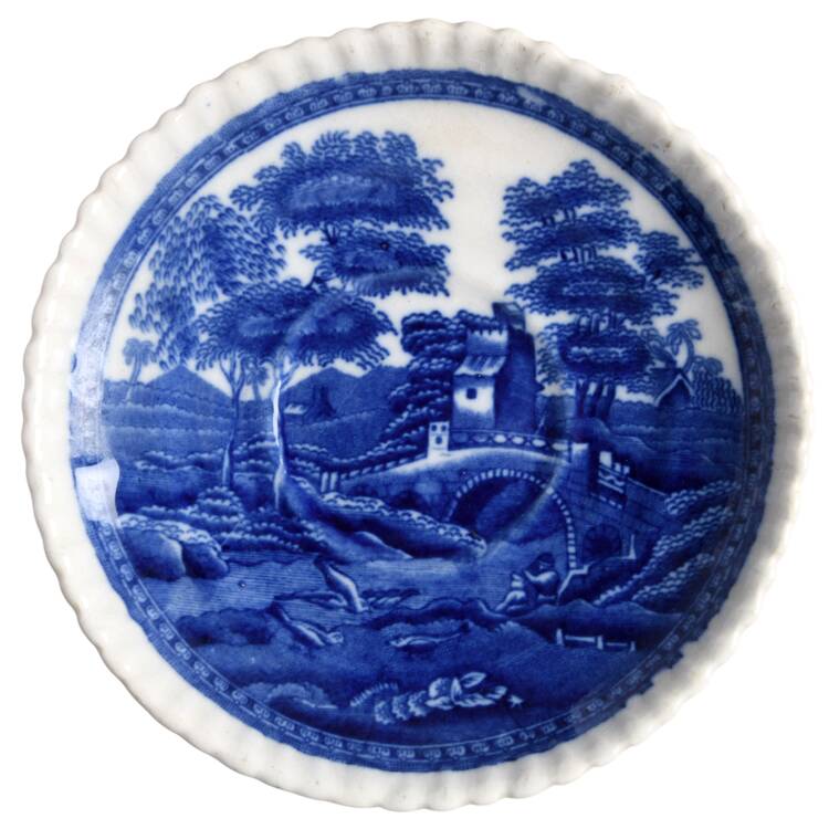 Tower Blue (No #, Older, Gadroon) Saucer for Flat Demitasse Cup