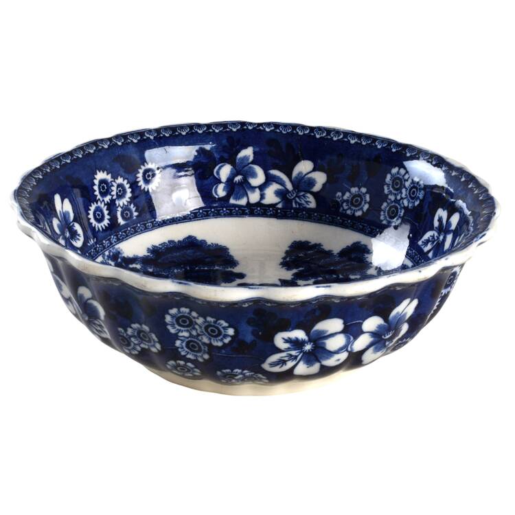 Tower Blue (No #, Older, Gadroon) 8" Round Vegetable Bowl