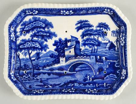 Tower Blue (No #, Older, Gadroon) Cheese Dish with Lid, Base Only (Wedge)