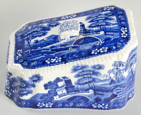 Tower Blue (No #, Older, Gadroon) Cheese Dish Lid, Lid Only (Wedge)