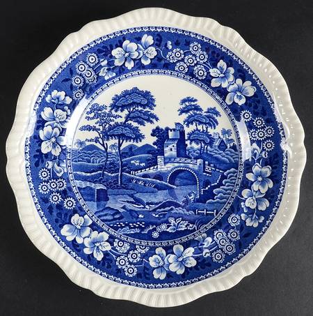 Tower Blue (No #, Older, Gadroon) Large Dinner Plate