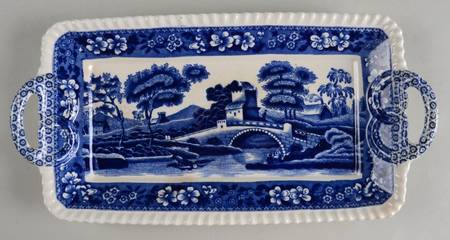 Tower Blue (No #, Older, Gadroon) Large Sandwich Tray