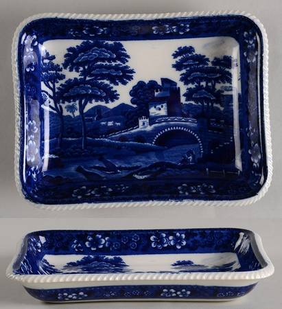 Tower Blue (No #, Older, Gadroon) 8" Rectangular Tray