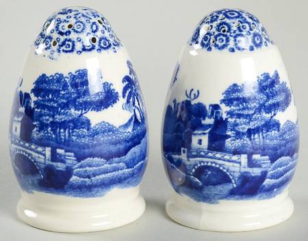 Tower Blue (No #, Older, Gadroon) Salt & Pepper Set