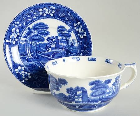 Tower Blue (No #, Older, Gadroon) Joke Cup & Saucer Set