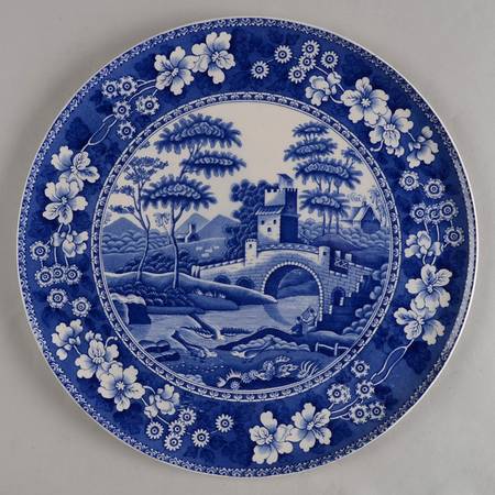 Tower Blue (No #, Older, Gadroon) Cake Plate