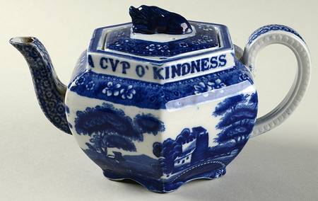 Tower Blue (No #, Older, Gadroon) Mini Teapot & Lid