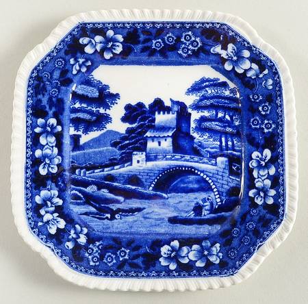 Tower Blue (No #, Older, Gadroon) Square Bread & Butter Plate
