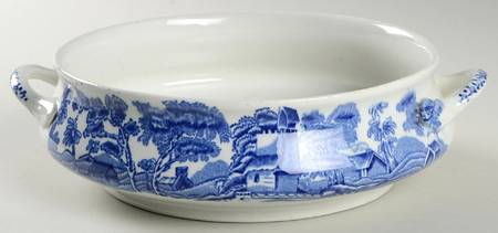 Tower Blue (No #, Older, Gadroon) Round Vegetable No Lid