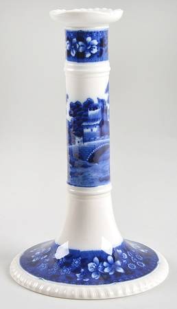 Tower Blue (No #, Older, Gadroon) 8" Tall Candlestick