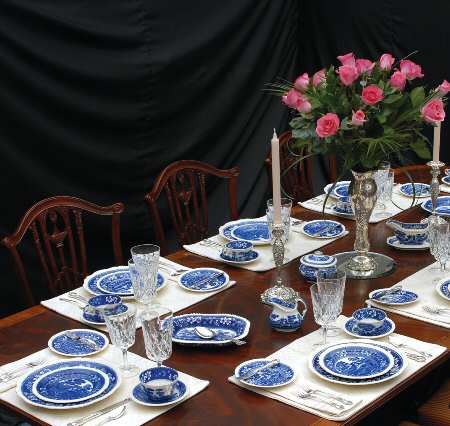 Tower Blue (No #, Older, Gadroon) 46 Piece Estate Set