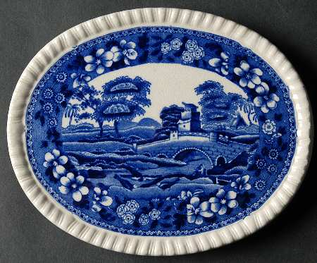 Tower Blue (No #, Older, Gadroon) Trivet