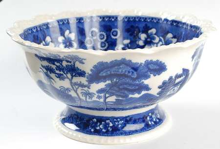 Tower Blue (No #, Older, Gadroon) 9" Salad Serving Bowl