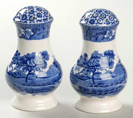 Tower Blue (No #, Older, Gadroon) Salt & Pepper Set