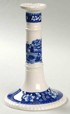 Tower Blue (No #, Older, Gadroon) 7" Candlestick