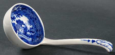Tower Blue (No #, Older, Gadroon) Solid Piece Sauce Ladle