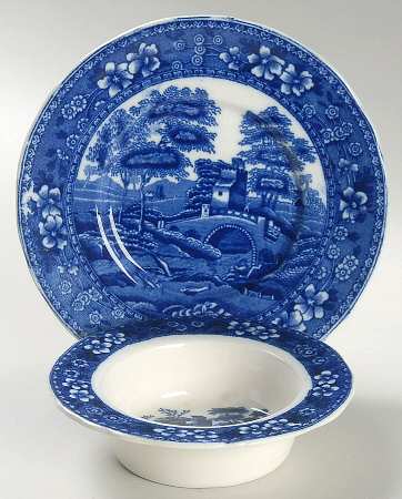 Tower Blue (No #, Older, Gadroon) Ramekin & Saucer Set