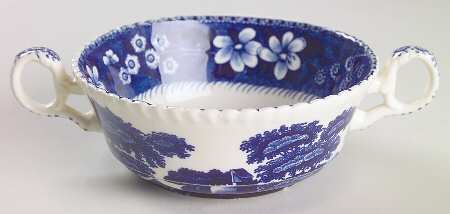 Tower Blue (No #, Older, Gadroon) Flat Cream Soup Bowl