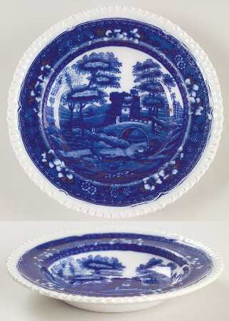 Tower Blue (No #, Older, Gadroon) Rim Fruit/Dessert (Sauce) Bowl