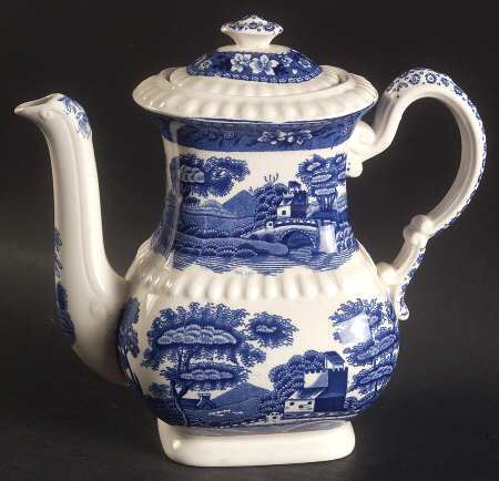 Tower Blue (No #, Older, Gadroon) Small Coffee Pot & Lid