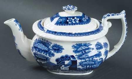 Tower Blue (No #, Older, Gadroon) Mini Teapot & Lid by Spode